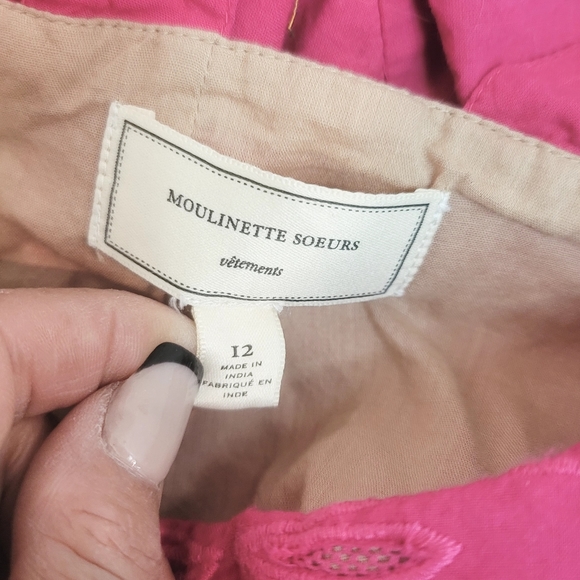 ANTHROPOLOGIE MOULINETTE SOEURS RHODODENDRON FUSCHIA LACE WOMEN'S DRESS SIZE 12 - Picture 14 of 16